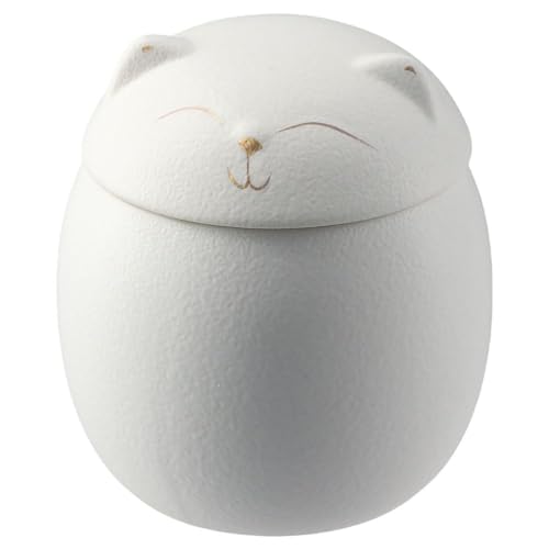 GetCoupon Tier-Keramik-Asche, kleines Souvenir, weiße Katzen, Asche, Andenken, Mehrzweck-Keramik, Haustier-Aschenbox, Haustier von GetCoupon