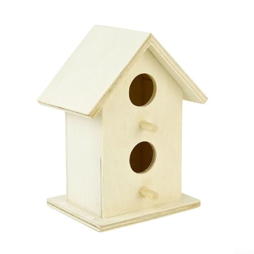 Vogelhaus-Nest aus Holz für Garten, Herz- oder Spitzentraufen-Optionen, Premium, Vogel-Nistkastenhaus, Holzaufhängung (B 1 Stück) von Getdoublerich
