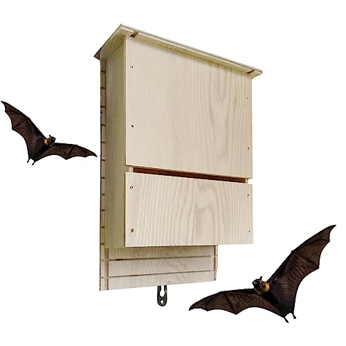 Fledermaushäuser im Freien, Fledermausunterstand aus , Fledermauskasten Unterschlupf, wiederverwendbare Fledermausbox Haus Holzdekor für den Winterschlaf im Freien in Ihrem Garten Hof Geteawily von Geteawily