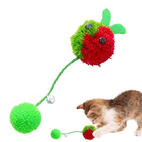 Geteawily Flauschiges Plüsch-Katzenballspielzeug - Flauschige Katzen-Fuzzy-Bälle für Kätzchen - Weicher, interaktiver, leiser Spielball für den Innenbereich zum Trainieren und Spielen von Katzen von Geteawily