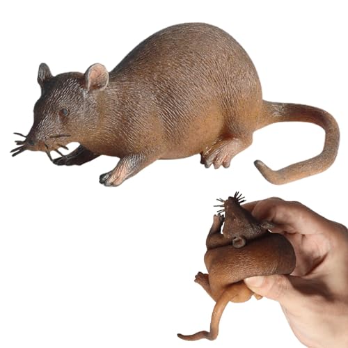 Geteawily Gefälschte Ratten |Künstliche Realistische Gefälschte Maus | Elastischer -Weichkunststoff Quetschbare Ratten | Realistische Schwarze Spielzeugratte Für Halloween- Oder Tricks Streiche von Geteawily