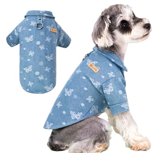 Geteawily Hemden für Hunde | Denim-Hundekleidung für kleine Hunde - Süße Hundekleidung, Bequeme Hundebekleidung, weiche Welpenkleidung für Pomeranian, Hunde, Reisen von Geteawily