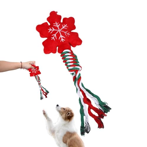 Geteawily Hundeseilspielzeug, Weihnachts-Welpenspielzeug, Bissfestes, Langeweile linderndes, interaktives Seil-Welpen-Plüschspielzeug für das Hundetraining, Kauen und Spielen von Geteawily
