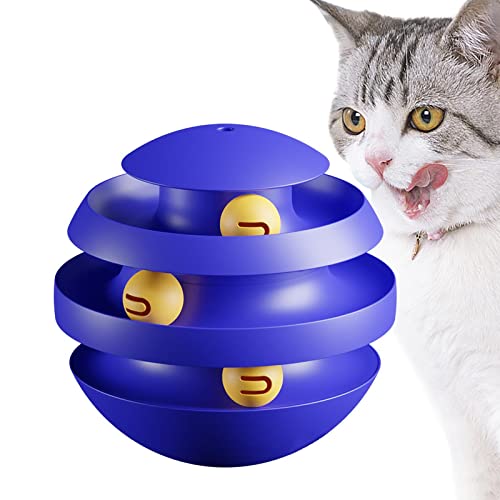 Geteawily Katzenballspielzeug,3-lagiges interaktives Katzenspielzeug - Lustiges Katzen-Stimulationsspielzeug, kreatives Katzen-Track-Spielzeug für Katzen, Kätzchen, zum Spielen von Geteawily