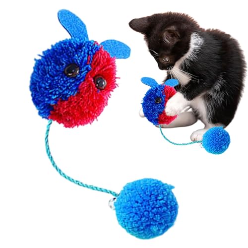 Geteawily Katzenballspielzeug - Katzentraining-Spielbälle für Kätzchen - Weicher, interaktiver, leiser Spielball für den Innenbereich zum Trainieren und Spielen von Katzen und mittelgroßen Hunden von Geteawily