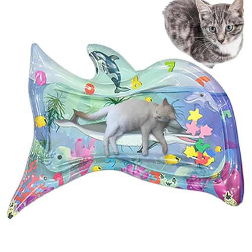 Geteawily Wasserspielmatte für Katzen, Wasser-Sensormatte für Katzen, Süße sensorische Spielmatte aus verdicktem PVC, Coole Haustier-Wasser-Sensormatte, interaktives Spielzeug, Haustierbedarf für Geteawily Wasserspielmatte für Katzen, Wasser-Sensormatte für Katzen, Süße sensorische Spielmatte aus verdicktem PVC, Coole Haustier-Wasser-Sensormatte, interaktives Spielzeug, Haustierbedarf für von Geteawily