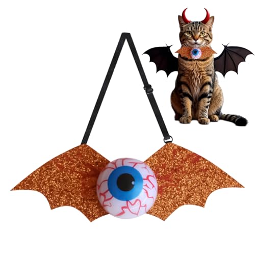 Katze Schleife, Halloween Katzen Fliege Mit Leuchtendem Augapfel, Einheitsgröße Fliege Für Alle Rassen Welpen Kätzchen Zu Hause Unterwegs Outdoor Fotos Feiertage von Geteawily