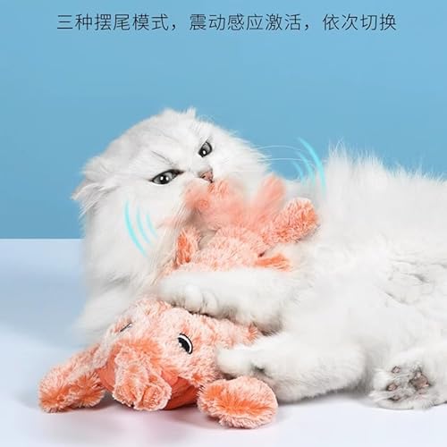 Gethershall Elektrische springende Garnelenkatze selbst Hi-Spielzeug-Katze Minze neckt Katze, um Spaß und Zähneknirschen zu erleichtern Simulation von Gethershall