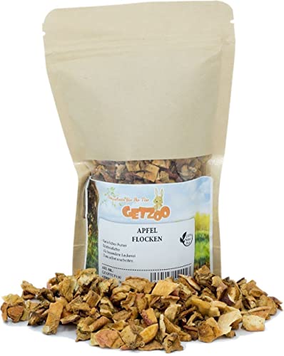 Getzoo Premium Apfelflocken 100g | Natürlicher, Vitaminreicher Snack für Nagetiere | Ballaststoffreich & Gesund | Ideal für Kaninchen, Meerschweinchen, Hamster von Getzoo