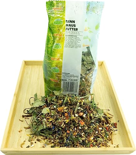Getzoo Rennmausfutter 500g I Naturnahe und Ausgewogene Ernährung I Vitaminreiches Gemüse I Hochwertige Kräuter I Mit Tierischem Eiweiß I Gesundheitsförderndes Futter von Getzoo