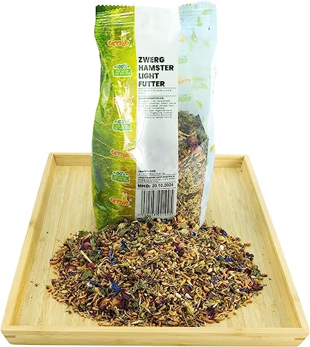Getzoo Zwerghamster Lightfutter 500g | Naturnahe Ernährung | Steppen-Inspiration | Vielfältige Saaten & Pflanzenteile | Leichte Formel gegen Übergewicht | Diabetes-Freundlich von Getzoo