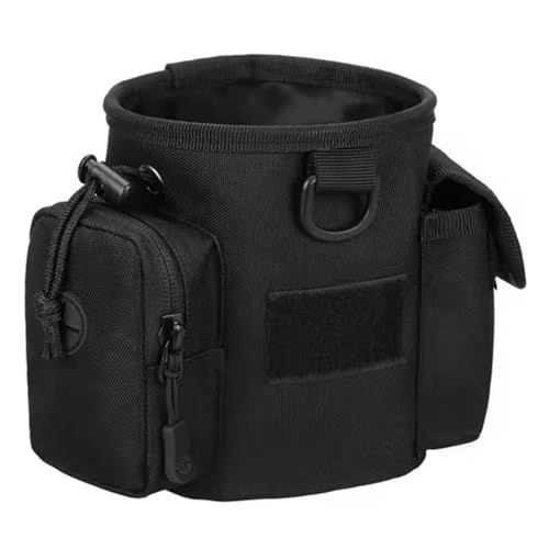 Gexgune Tragbare Hundeleckerli-Tasche für den Außenbereich, Hundeleckerli-Tasche für das Training, Fütterungstasche, große Kapazität, Haustiertrainer-Hüfttasche, Hundebedarf (Black) von Gexgune