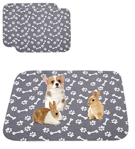 Geyecete 2 Stück Waschbare Trainingsunterlagen für Hunde , wiederverwendbare saugfähig welpenunterlagen,Auslaufsicher rutschfest Reise puppy pads für Hunde und Katzen-L-122 x 89 cm von Geyecete