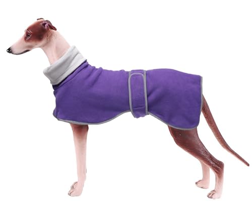 Geyecete Fleece Hundemantel Pullover für Windhunde,Whippet Winterjacken Rollkragen Warmes Verstellbaren Winterpullover für Hunde, Kleidung Speziell für Greyhounds Lurcher und Whippets-Lila-XS Geyecete Fleece Hundemantel Pullover für Windhunde,Whippet Winterjacken Rollkragen Warmes Verstellbaren Winterpullover für Hunde, Kleidung Speziell für Greyhounds Lurcher und Whippets-Lila-XS von Geyecete