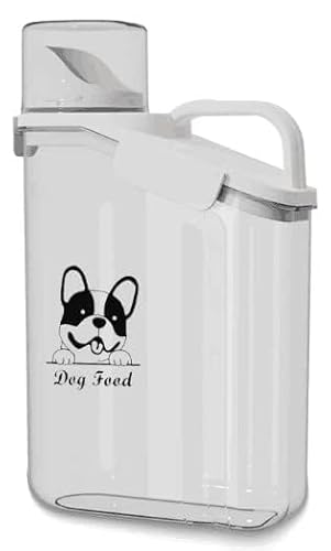Geyecete Hundefutter Aufbewahrung,2800ML Luftdicht Hundefutter Box,Futterbehälter mit Messbecher,Klarer Kunststoff Futtertone,Portable Futterbehälter für Hunde/Katze-BPA Free von Geyecete