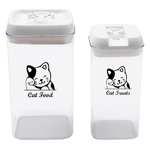 Geyecete Katzenfutter aufbewahrung 2er Set Katzenfutter Box mit luftdichter Abdeckung fur Katzen Futter und Leckerlis,transparenter Kunststof,BPA-FREI Geyecete Katzenfutter aufbewahrung 2er Set Katzenfutter Box mit luftdichter Abdeckung fur Katzen Futter und Leckerlis,transparenter Kunststof,BPA-FREI von Geyecete
