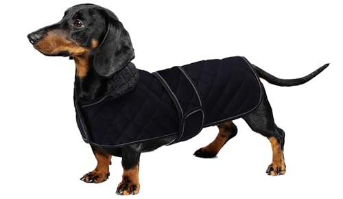 Geyecete - Warmer wintermantel für dackel Hunde,Hunde Winterjacken mit plüschfutter,Outdoor jacken mit verstellbaren gürtel und Kabelbaumloch,für mittelgroße und Kleiner dackel-Navy Blau-M Geyecete - Warmer wintermantel für dackel Hunde,Hunde Winterjacken mit plüschfutter,Outdoor jacken mit verstellbaren gürtel und Kabelbaumloch,für mittelgroße und Kleiner dackel-Navy Blau-M von Geyecete