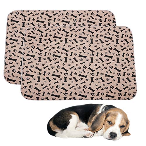 Geyecete Waschbare PIPI Matten für Hunde(2 Stück),wasserdichte welpenunterlagen,Wiederverwendbare Puppy Pads,Schnell Absorbierend Hunde unterlagen fur Hunde, Katzen,Meerschweinchen-L von Geyecete