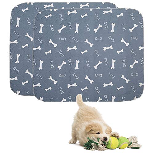 Geyecete Waschbare Welpen Unterlagen,2 Stück 89 * 75cm Haustier-Urinunterlage Wiederverwendbare,PIPI matten für Hunde,Absorbierend Puppy Pads für Hunde,Katzen,Meerschweinchen-Grau von Geyecete
