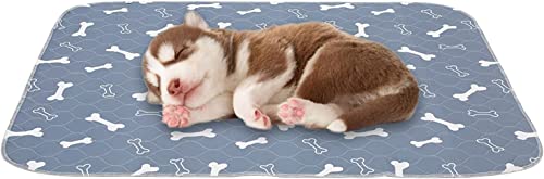 Geyecete Waschbare Welpenunterlagen(2 Stück), Saugfähig Puppy Pads hundeunterlagen, Hygieneunterlagen trainingsunterlagen für hunde Wiederverwendbare mit rutschfester Boden-Grau-S von Geyecete