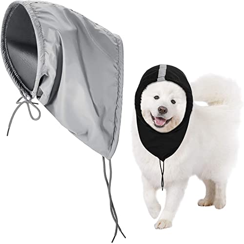 2 Stücke wasserdichte Hunde Snood Hund Hals und Ohren Warmer Reflektierende Hunde Hals Ohr Schal Hunde Snood Stirnband Hund Schrott Snood Winter Hunde Hals Kopfbedeckung (Groß) von Geyoga