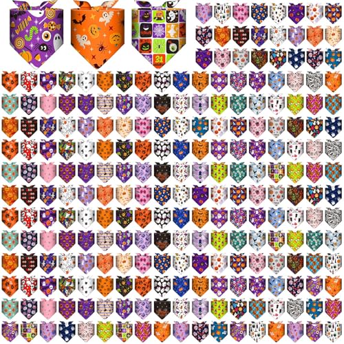 Geyoga 240 Stück Hundehalstücher für den Sommer, verstellbar, Dreieck, Fellpflege, Halstuch, Lätzchen für kleine, mittelgroße und große Katzen, Haustierkostüm-Zubehör (Halloween) von Geyoga