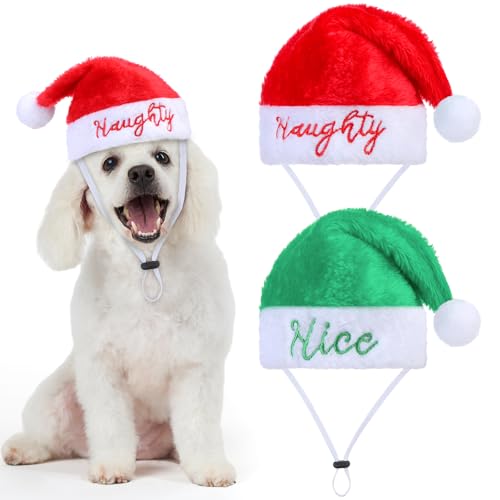 Geyoga Weihnachtsmütze für Haustiere, Katzen, Hunde, Katzen, Haustier, Weihnachtsmannmütze, freche und schöne Plüschmütze, Hundekostüm für Welpen, Kätzchen, Cosplay-Kostüm, 2 Stück Geyoga Weihnachtsmütze für Haustiere, Katzen, Hunde, Katzen, Haustier, Weihnachtsmannmütze, freche und schöne Plüschmütze, Hundekostüm für Welpen, Kätzchen, Cosplay-Kostüm, 2 Stück von Geyoga