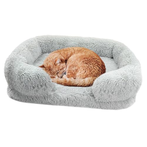 Ghirting Hundebett, Zwinger für Hunde, bequem, orthopädisches Schlafsofa für Haustiere, Bett für Haustiere mit abnehmbarem und waschbarem Bezug, Plüschoberfläche von Ghirting