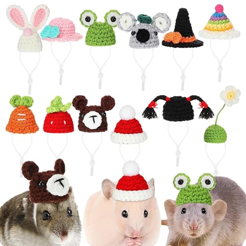 Meerschweinchen-Hut | niedliche kleine Hüte mit verstellbarem Riemen, buntes Kostüm-Zubehör für Meerschweinchen, Mini-Partyhüte für Hamster für Urlaub, Party, Foto-Requisiten Ghirting von Ghirting