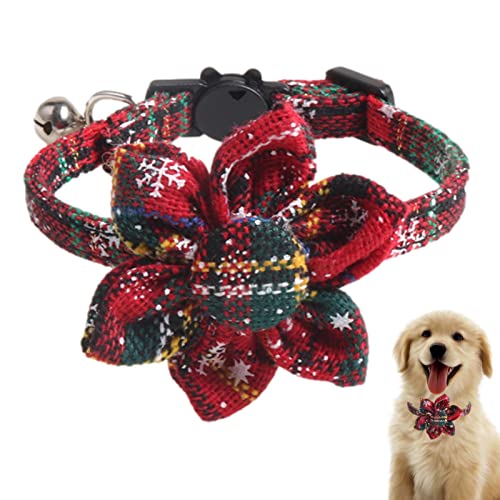Weihnachtshalsband für Hunde, elastisch, verstellbar, Schneeflocke, kariert, niedliche Weihnachtsschleifen, Hundehalsband für Versammlungen, Karneval, Partys, Feiertage Ghirting von Ghirting