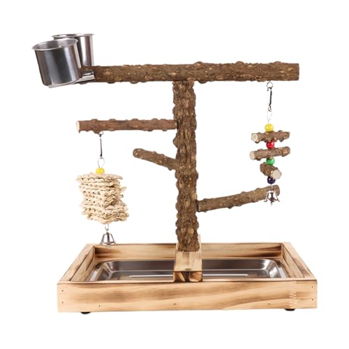 Bird Perch Stand, Parakeet Play Gym, Bird Feeding Training Station, Chew-Resistant Toy with Feeder Cups, Ideal for Indoor and Outdoor Use, Fun Perform Area for Birds, 14.02 Inches Bird Perch Stand, Parakeet Play Gym, Bird Feeding Training Station, Chew-Resistant Toy with Feeder Cups, Ideal for Indoor and Outdoor Use, Fun Perform Area for Birds, 14.02 Inches von Ghjkldha