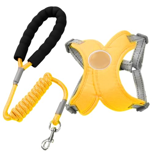 Dog Harness Set, Adjustable Chest Harness with Safety Buckle, Reflective Pup Leading Rope, 7.87x7.87 Inches, Outdoor Puppy Training Supplies for Small and Medium Dogs von Ghjkldha