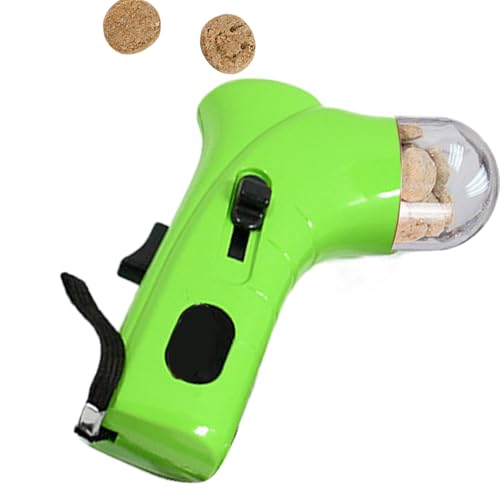 Dog Treat Dispenser with Button, Handheld Pet Snack Shooter Catapult, Portable Training Reward Launcher, Fun Interactive Food Feeder for Small Dogs, Cats, Kittens, 120g von Ghjkldha