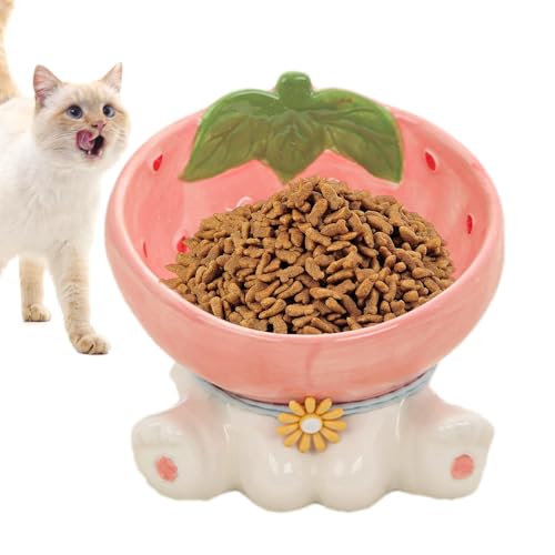 Erhöhter Futternapf aus Keramik für Katzen, Obstförmige, geneigte Futternäpfe mit rutschfestem Design, idealer 245 ml Katzen-Futterspender für modisches Esserlebnis, stilvoller geneigter von Ghjkldha