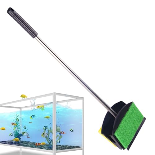 Ghjkldha Algenschaber für Aquarien, doppelseitig, Reinigungsbürste, Reinigungsbürste, Aquariumbürsten, Algenschrubber, doppelseitiger Schwammbürstenreiniger von Ghjkldha