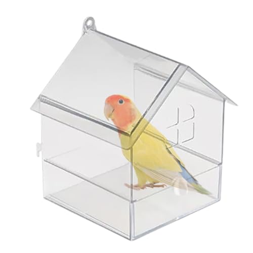 Ghjkldha Bird Bath for Cage, Acrylic Shower Box, Large No-Leak Bathtub with Drawer, Easy-Clean Cage Accessory, Bathing Tub for Cockatiel, Parakeet, Small Birds von Ghjkldha