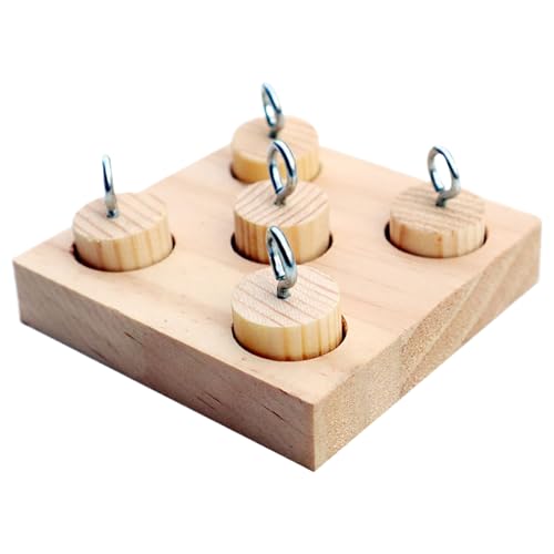 Ghjkldha Bird Toys, Wooden Parakeet Peg Toy, 2.95x2.95in Interactive Lovebird Play Device, Mental Stimulation and Puzzle Training, Cockatiel Chewing Tools for Small Pet Enrichment von Ghjkldha