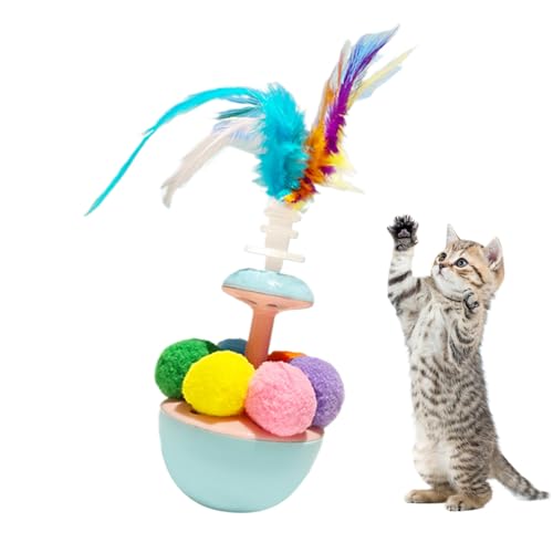 Ghjkldha Cat Play Ball, Swing Feather Toy, Portable Pet Trainer, Motion Activated Fun, Hands Gratis Play, Excellent for Keeping Kittens Active and Entertained, Blue/Pink Ghjkldha Cat Play Ball, Swing Feather Toy, Portable Pet Trainer, Motion Activated Fun, Hands Gratis Play, Excellent for Keeping Kittens Active and Entertained, Blue/Pink von Ghjkldha