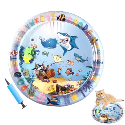 Ghjkldha Cat Water Mat, Thickened Pet Water Bed, Sensory Waterbed with Floating Fish, Enrichment Cooling Pad Indoor Outdoor Activity, Comfortable Play for Small Medium Pets Ghjkldha Cat Water Mat, Thickened Pet Water Bed, Sensory Waterbed with Floating Fish, Enrichment Cooling Pad Indoor Outdoor Activity, Comfortable Play for Small Medium Pets von Ghjkldha