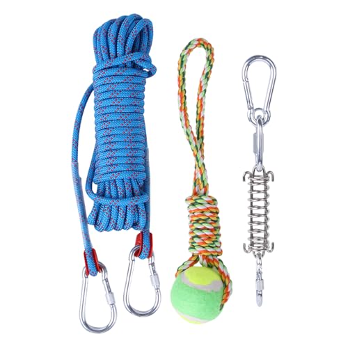 Ghjkldha Dog Rope Tug, Dog Rope Toy, Dogs Interactive Tug Toy, Dog Muscle Builder Spring Pole Tug of War Muscle Builder, Outdoor Dog Tug War Toy, Dog Rope Tug for Outdoor Play von Ghjkldha