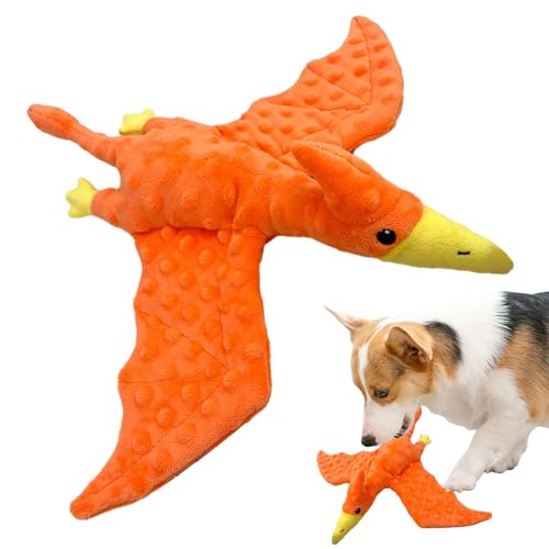 Ghjkldha Gefülltes Hundespielzeug, Leckerli-Spielzeug, Pterosaurier-Form, Hundeleckerli-Spielzeug, quietschendes Plüsch-Hundespielzeug, Welpen-Kauspielzeug, langlebiges Hundespielzeug, von Ghjkldha