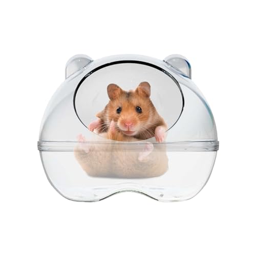 Ghjkldha Hamster-Sand-Badebox, Sandbadbehälter, transparente Sandbadewanne, transparentes Hamsterbett mit größerem Fassungsvermögen, umlaufendes geschwungenes Design, Hamster-Badewanne und Badezimmer von Ghjkldha