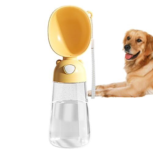 Ghjkldha Haustier Wasserflasche Auslaufsicher Abnehmbare Wasserflasche Ergonomischer Wasserspender für Kleine Große Mittlere Hunde, Lebensmittelqualität Wasserflasche zum Spazierengehen von Ghjkldha