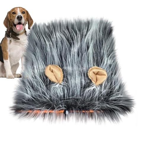 Ghjkldha Hundekostüm,Hundemähnenkostüm | Pet Fancy Dress Up Hundeperücke - Realistische Hundemähne-Kostümperücke mit Plüschohren, Hundehaustierzubehör, Bequeme Air-Hundekopfbedeckung, perfekt für von Ghjkldha