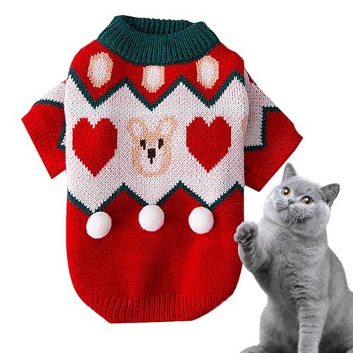 Ghjkldha Hundepullover, Weihnachtspullover, Weihnachtspullover für Haustiere, atmungsaktiv, für den Winter, für kleine, mittelgroße Katzen, Hunde und Haustiere von Ghjkldha
