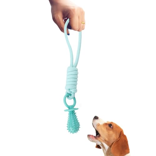 Ghjkldha Hundespielzeug-Seil – Interaktives, tragbares Zerrseil für kleine Hunde, unzerstörbares Outdoor-Hundespielzeug, Kauspielzeug mit Silikonball für Training und Zahnreinigung von Ghjkldha