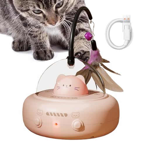 Ghjkldha Interactive Cat Toys, Automatic Feather Teaser, Motion Activated Design, 4.13x4.13x7.48 Inches, Mental Stimulation and Boredom Relief, Home Playtime for Birthday Holiday Events Ghjkldha Interactive Cat Toys, Automatic Feather Teaser, Motion Activated Design, 4.13x4.13x7.48 Inches, Mental Stimulation and Boredom Relief, Home Playtime for Birthday Holiday Events von Ghjkldha