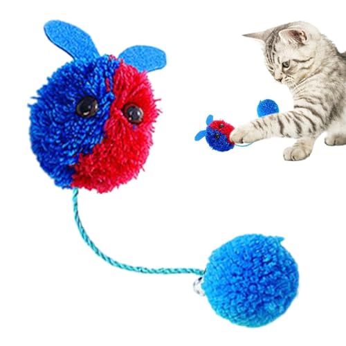 Ghjkldha Katzenball-Spielzeug, flauschige Spielzeugbälle für Kätzchen und Haustiere – weiche Plüschtierbälle, interaktives Spielen, leiser Ball für mittelgroße und kleine Haustiere, Katzen, Hunde von Ghjkldha