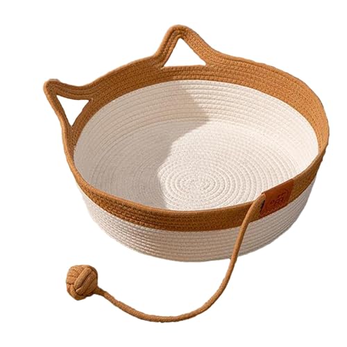 Katzenbett Korb Nest Katze Gewebtes Nest Schreibtisch Nest Katzenbett Kratzfestes Haustier Schlafbett Haus Waschbar Atmungsaktives Baumwollseil Haustierbett Faltbares Nest für Indoor Katzen Katzenbett Korb Nest Katze Gewebtes Nest Schreibtisch Nest Katzenbett Kratzfestes Haustier Schlafbett Haus Waschbar Atmungsaktives Baumwollseil Haustierbett Faltbares Nest für Indoor Katzen von Ghjkldha