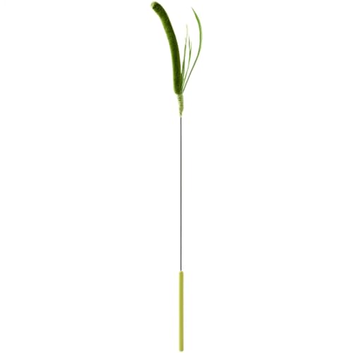 Ghjkldha Katzenstab-Spielzeug für den Innenbereich, simuliertes Setaria-Kätzchen-Spielzeug, 50 cm, langer Plüschstab, flexible Feder, Kunstrasenform, interaktives Spielen für kleine Haustiere von Ghjkldha